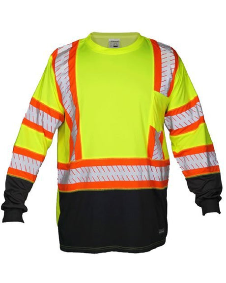 Kishigo Unisex DOT Class 3 Long Sleeve T-Shirt - Kishigo 9181 Lime M