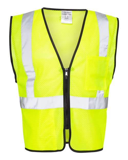 Kishigo Unisex Double - Pocket Zippered Economy Class 2 Vest - Kishigo 1537 - 1538 Lime M