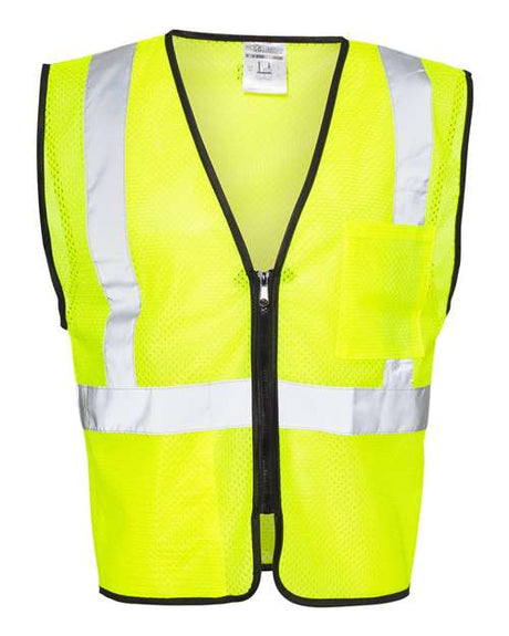 Kishigo Unisex Double - Pocket Zippered Economy Class 2 Vest - Kishigo 1537 - 1538 Lime M