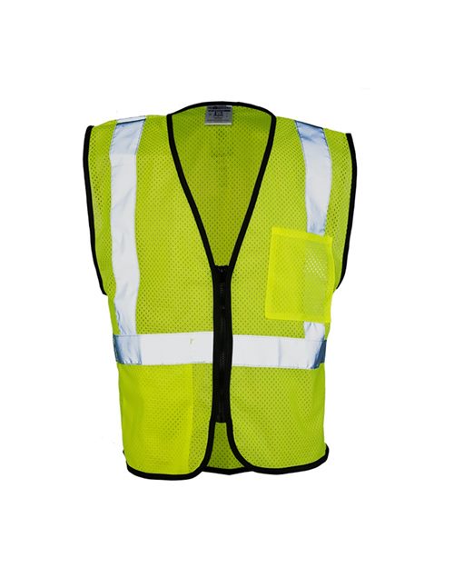 Kishigo Unisex Double - Pocket Zippered Economy Class 2 Vest - Kishigo 1537 - 1538 Lime M