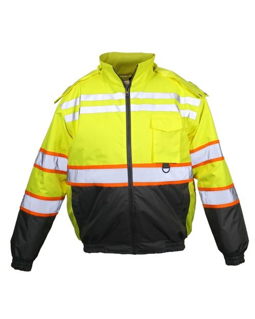Kishigo Unisex Economy Contrast Class 3 Bomber Jacket - Kishigo JS156 Lime M