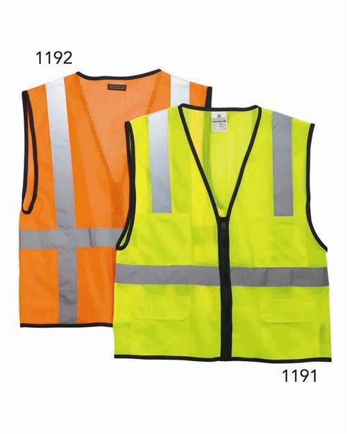 Kishigo Unisex Economy Mesh 6 - Pocket Vest - Kishigo 1191 - 1192 Lime S/M