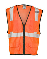 Kishigo Unisex Economy Mesh 6 - Pocket Vest - Kishigo 1191 - 1192 Orange S/M