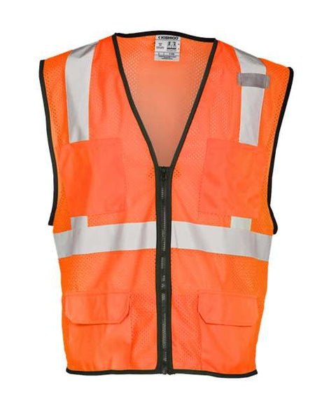 Kishigo Unisex Economy Mesh 6 - Pocket Vest - Kishigo 1191 - 1192 Orange S/M