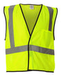 Kishigo Unisex Economy Single Pocket Hook - and - Loop Mesh Vest - Kishigo 1193 - 1194 Lime S/M