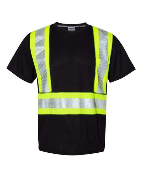 Kishigo Unisex EV Series® Enhanced Visibility Contrast Pocket T-Shirt - Kishigo B200 - 204 Black/ Lime - B200 M
