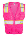 Kishigo Unisex EV Series® Enhanced Visibility Multi - Pocket Mesh Vest - Kishigo B100 - 111 Pink/ Lime - B107 S/M