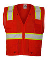 Kishigo Unisex EV Series® Enhanced Visibility Multi - Pocket Mesh Vest - Kishigo B100 - 111 Red/Lime - B103 S/M