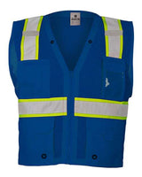 Kishigo Unisex EV Series® Enhanced Visibility Multi - Pocket Mesh Vest - Kishigo B100 - 111 Royal Blue/ Lime - B102 S/M