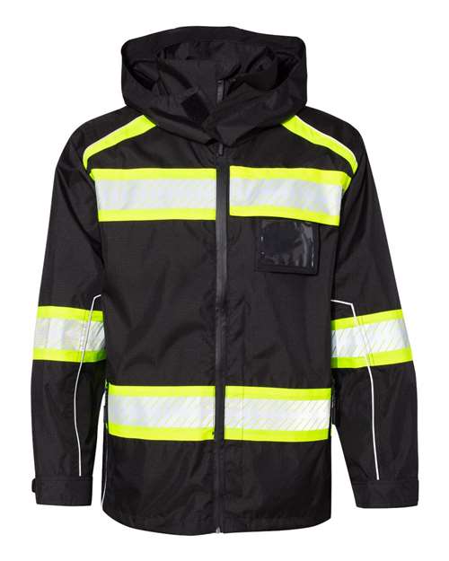 Kishigo Unisex EV Series® Enhanced Visibility Premium Jacket - Kishigo B300 - 303 Black/ Lime XL