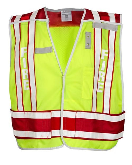 Kishigo Unisex Fire Vest - Kishigo 4003BV Lime/ Red M/XL