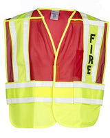 Kishigo Unisex Fire Vest - Kishigo 8052BV Lime/ Red M/XL