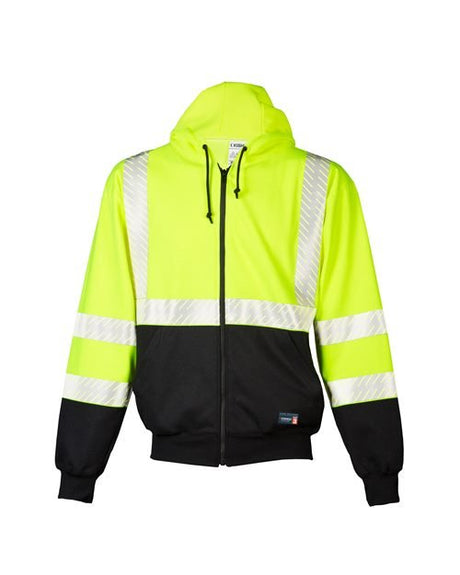 Kishigo Unisex FR Full - Zip Hooded Sweatshirt - Kishigo F507 Lime M