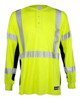 Kishigo Unisex FR Long Sleeve Henley T-Shirt - Kishigo F694 Lime M