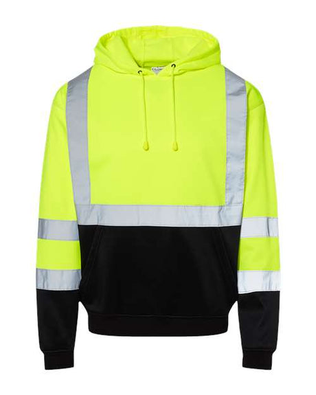 Kishigo Unisex Hi - Vis Hooded Sweatshirt - Kishigo JS154 Lime S