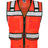 Kishigo Unisex High - Performance Surveyors Vest - Kishigo S5004 - 5005 Fluorescent Red (S5704) S