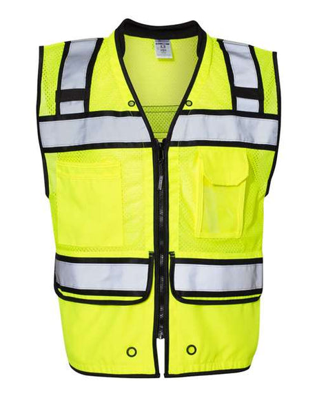 Kishigo Unisex High - Performance Surveyors Vest - Kishigo S5004 - 5005 Lime S