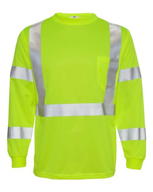 Kishigo Unisex Long Sleeve Class 3 T-Shirt - Kishigo 9145 - 9146 Lime S