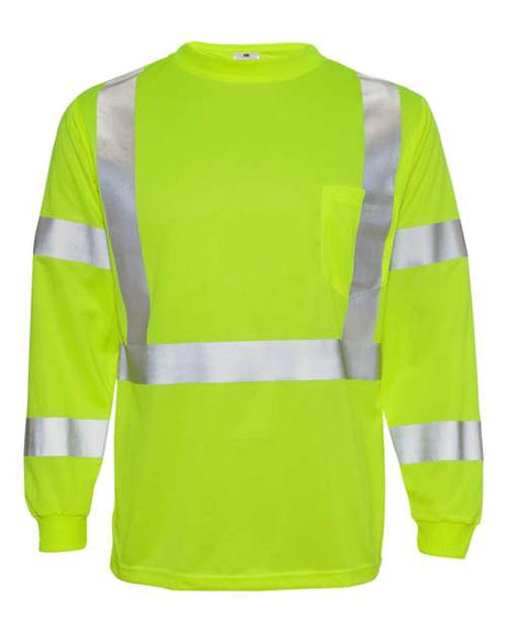 Kishigo Unisex Long Sleeve Class 3 T-Shirt - Kishigo 9145 - 9146 Lime S