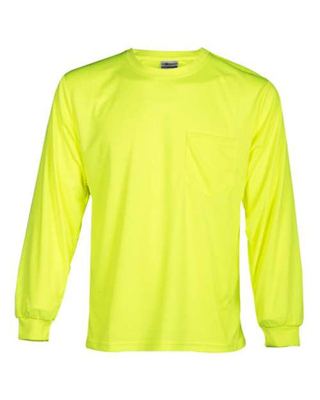 Kishigo Unisex Microfiber Polyester Long Sleeve T-Shirt - Kishigo 9122 - 9123 Lime M