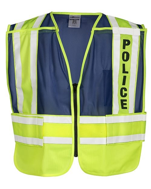 Kishigo Unisex Police Vest - Kishigo 8051BZ Lime/ Blue M/XL