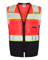 Kishigo Unisex Premium Black Series® Black Bottom Class 2 Vest - Kishigo 1515 - 1516 Fluorescent Red (1715) M