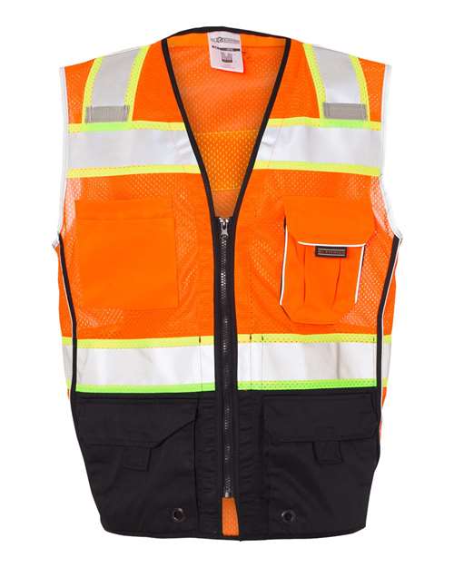 Kishigo Unisex Premium Black Series® Black Bottom Class 2 Vest - Kishigo 1515 - 1516 Orange M