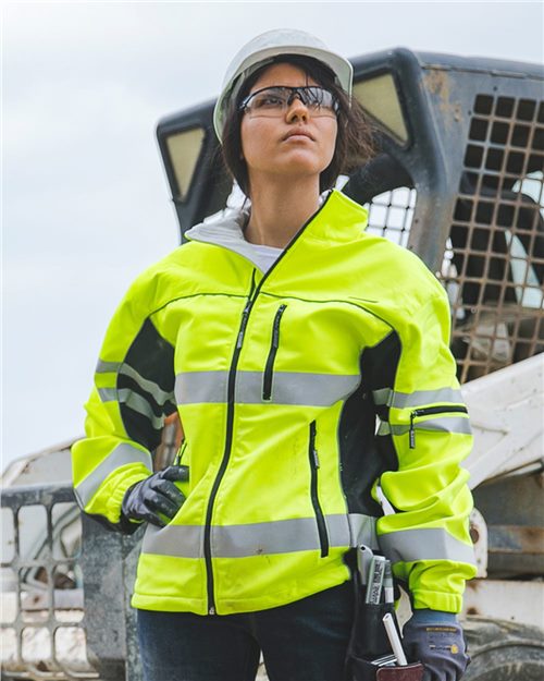 Kishigo Unisex Premium Black Series® Class 3 Soft Shell Jacket - Kishigo JS137 - 138 Lime S