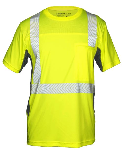 Kishigo Unisex Premium Black Series® Cool Touch Class 2 T-Shirt - Kishigo 9173 Lime M