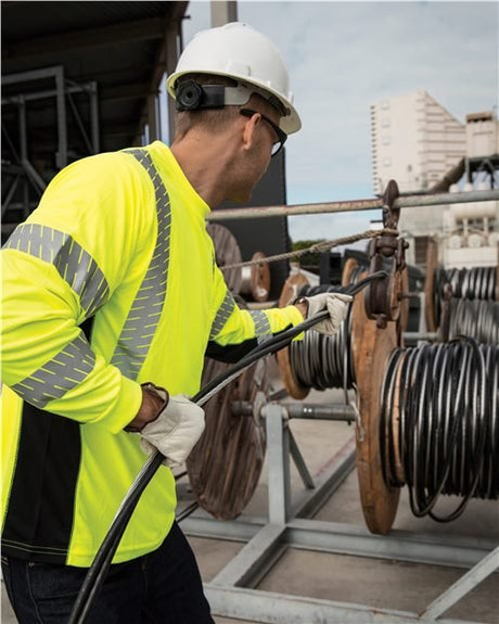 Kishigo Unisex Premium Black Series® Long Sleeve T-Shirt - Kishigo 9134 - 9135 Fluorescent Red (9710) M