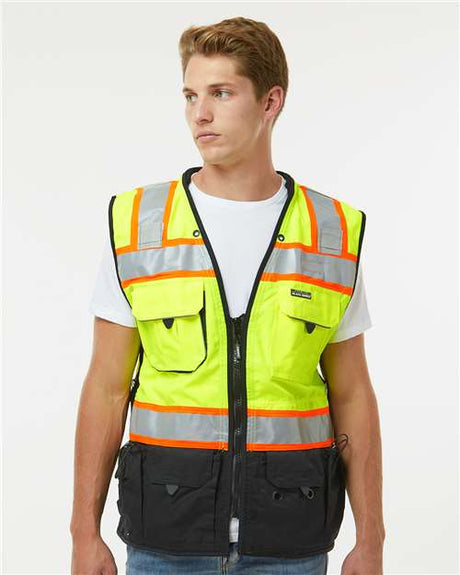 Kishigo Unisex Premium Black Series® Surveyors Vest - Kishigo S5002 - 5003 Lime S