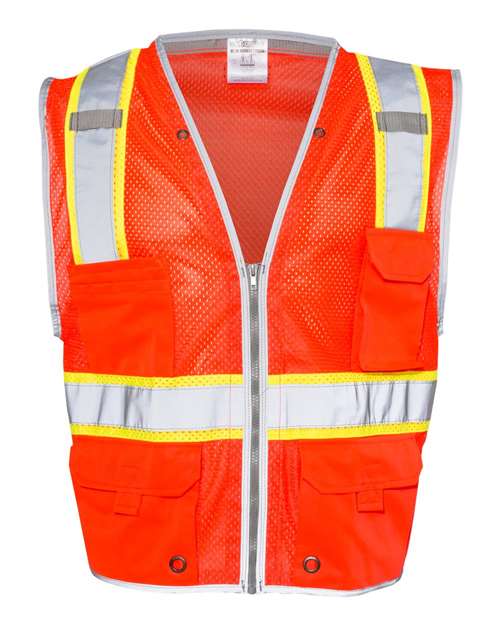 Kishigo Unisex Premium Brilliant Series® Heavy - Duty Class 2 Vest - Kishigo 1510 - 1511 Fluorescent Red (1710) S
