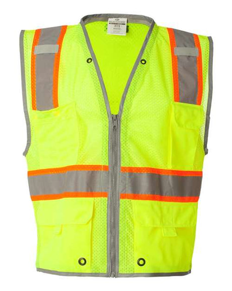 Kishigo Unisex Premium Brilliant Series® Heavy - Duty Class 2 Vest - Kishigo 1510 - 1511 Lime S