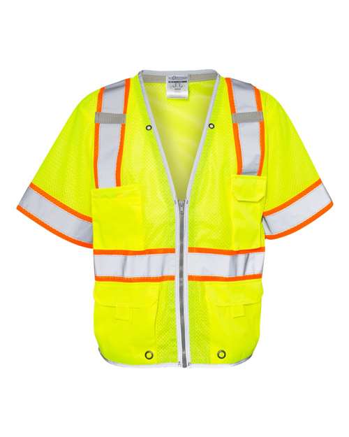 Kishigo Unisex Premium Brilliant Series® Heavy Duty Class 3 Vest - Kishigo 1550 - 1551 Lime S