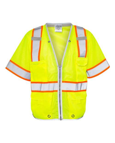 Kishigo Unisex Premium Brilliant Series® Heavy Duty Class 3 Vest - Kishigo 1550 - 1551 Lime S
