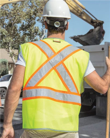 Kishigo Unisex Premium Brilliant Series® X Back Dual Compliant Vest - Kishigo 1576 - 1577 Lime S/M