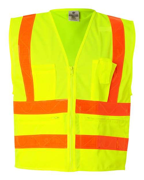 Kishigo Unisex Prismatic Hydrowick - Lite Multi Zipper Vest - Kishigo 1197 - 1198 Lime S
