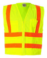 Kishigo Unisex Prismatic Hydrowick - Lite Multi Zipper Vest - Kishigo 1197 - 1198 Lime S