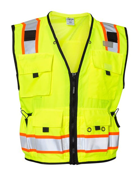 Kishigo Unisex Professional Surveyors Vest - Kishigo S5000 - 5001 Lime S