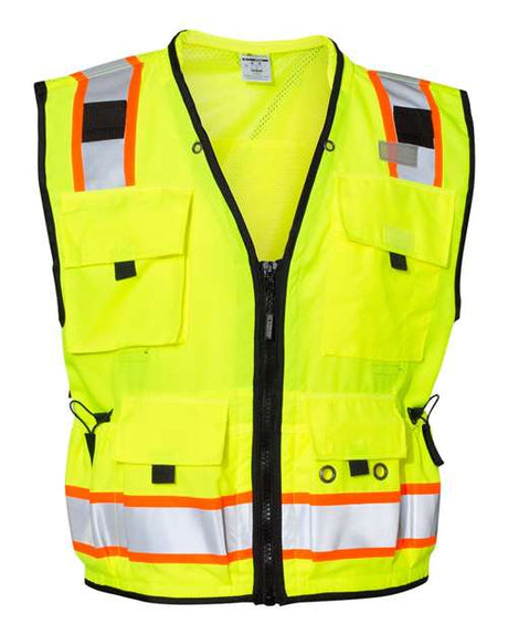 Kishigo Unisex Professional Surveyors Vest - Kishigo S5000 - 5001 Lime S