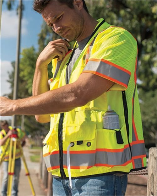 Kishigo Unisex Professional Surveyors Vest - Kishigo S5010 - 5011 Lime M