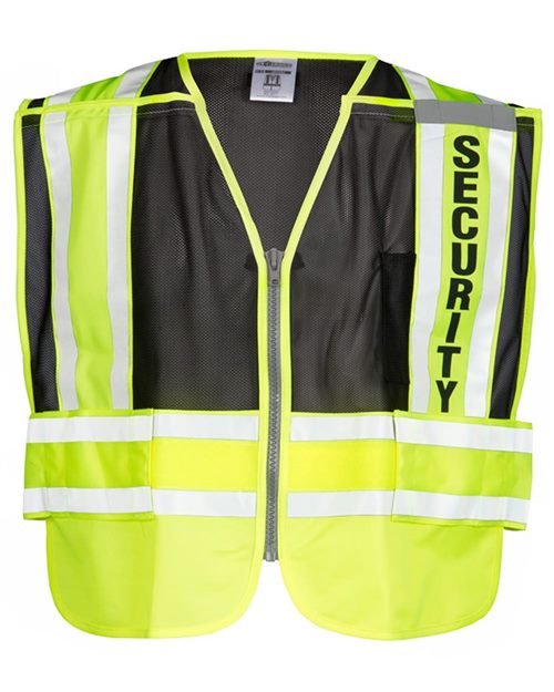 Kishigo Unisex Security Vest - Kishigo 8055BZ Lime/ Black M/XL