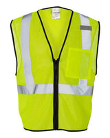 Kishigo Unisex Single Pocket Zipper Mesh Class 2 Vest - Kishigo 1519 - 1520 Lime S/M