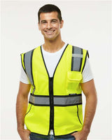 Kishigo Unisex Standard Contrast Vest - Kishigo 1595 - 1598 Lime/ Black M