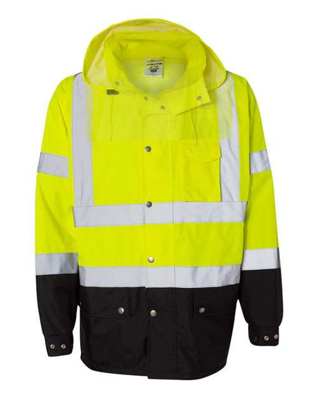 Kishigo Unisex Storm Cover Waterproof Rain Jacket - Kishigo RWJ102 - 103 Lime S/M
