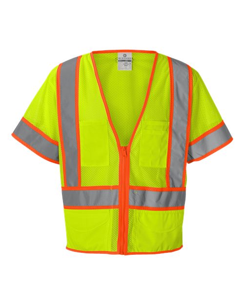 Kishigo Unisex Ultra - Cool™ Six - Pocket Mesh Surveyor’s Vest - Kishigo 1242 - 1243 Lime S