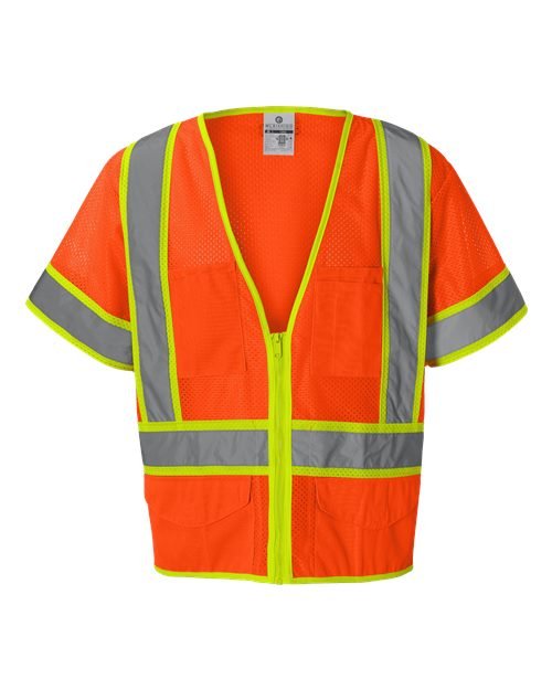 Kishigo Unisex Ultra - Cool™ Six - Pocket Mesh Surveyor’s Vest - Kishigo 1242 - 1243 Orange S