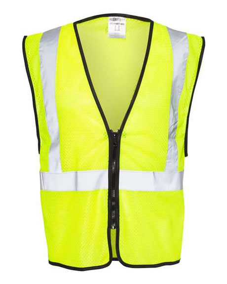 Kishigo Unisex Zippered Mesh Economy Class 2 Vest - Kishigo 1547 - 1548 Lime S/M