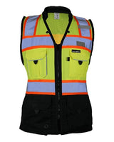 Kishigo Women's Premium Black Series® Heavy Duty Surveyors Vest - Kishigo S5021 - 5022 Lime S