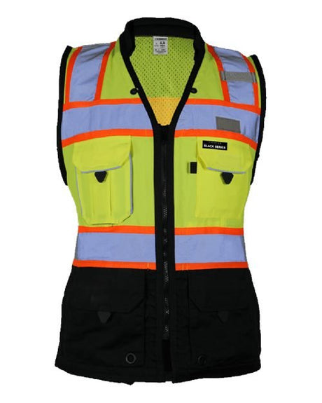 Kishigo Women's Premium Black Series® Heavy Duty Surveyors Vest - Kishigo S5021 - 5022 Lime S